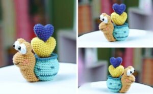 Crochet Snail Heart Amigurumi Pattern for Animal Lovers