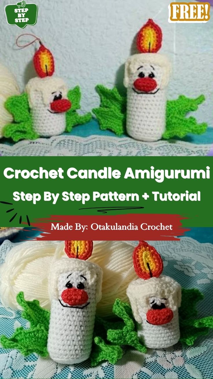 Crochet Candle Amigurumi Pattern Free Holiday Project