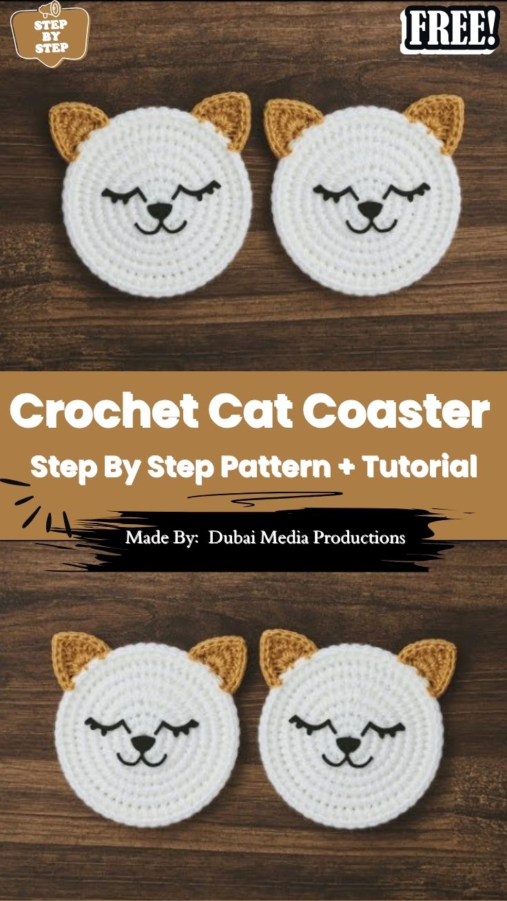 Crochet Cat Coaster Amigurumi Free Pattern