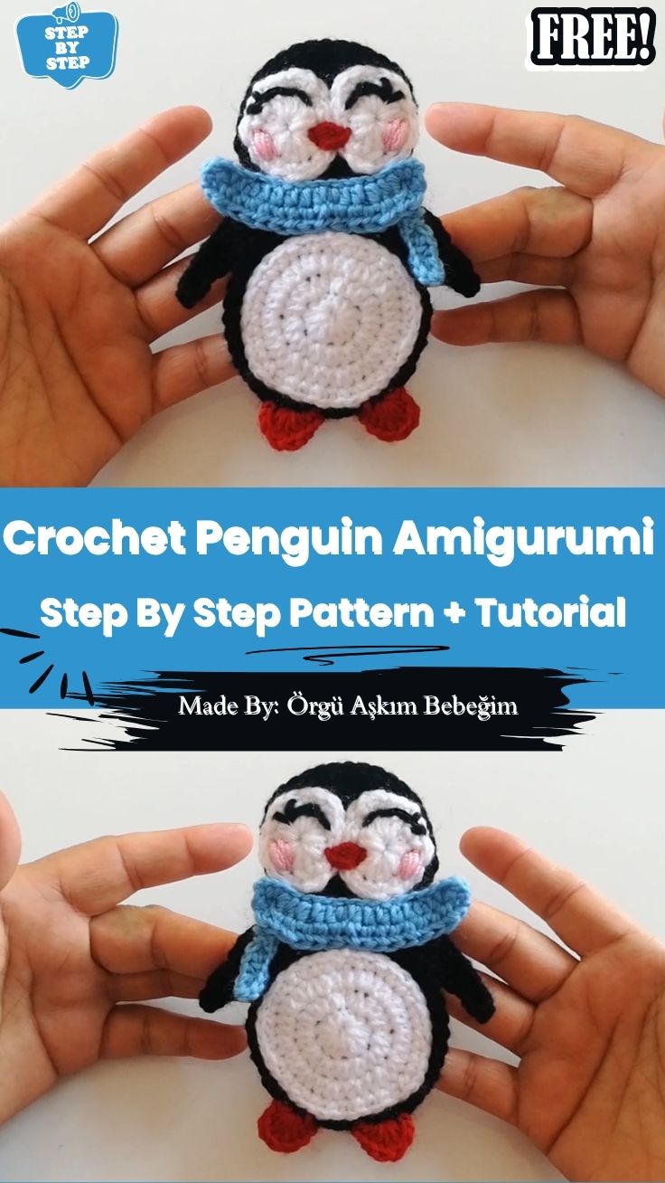 Classic Crochet Penguin Amigurumi Pattern With Scarf Sewn 