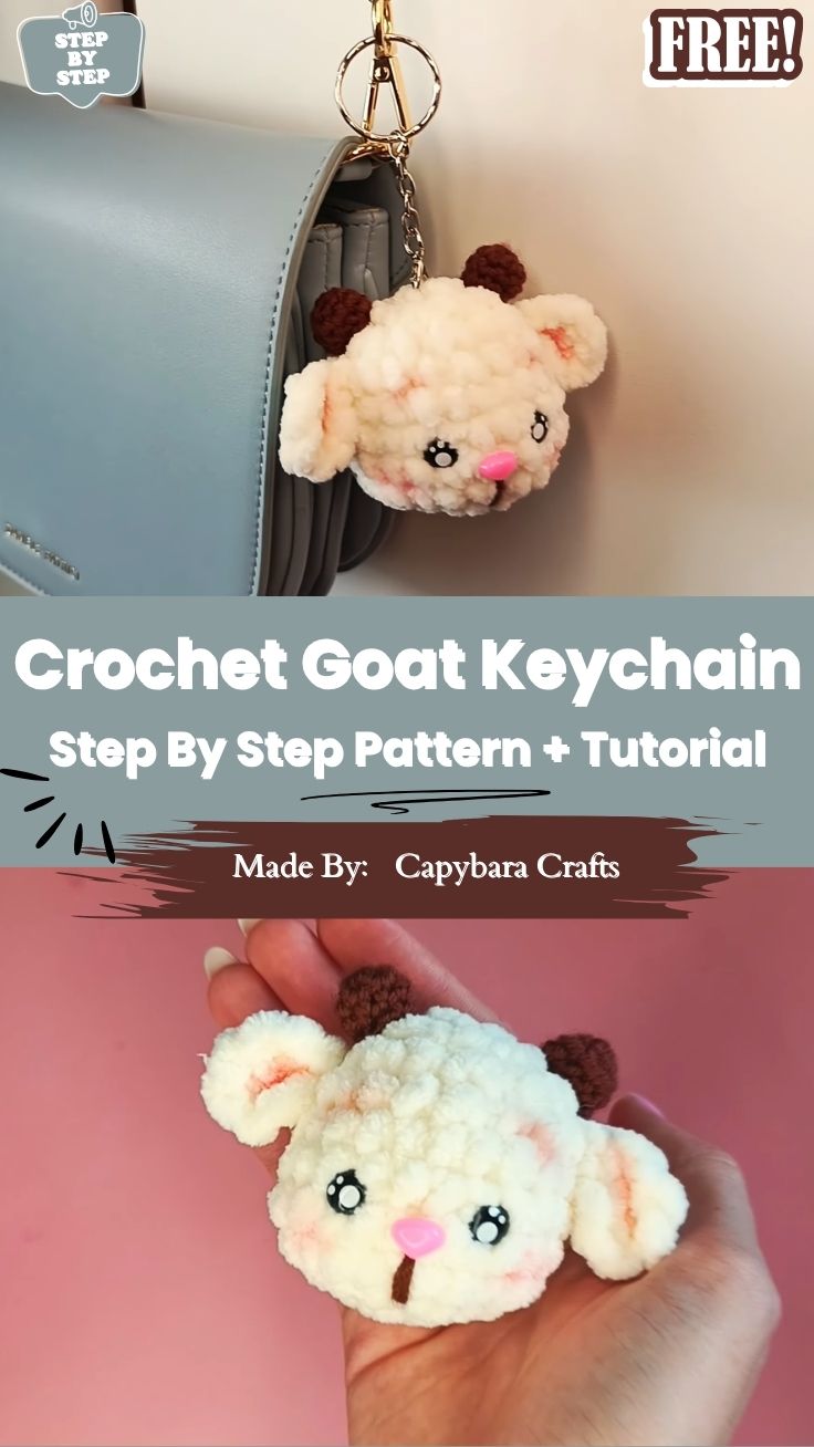 Crochet Goat Keychain Amigurumi Easy Pattern for Beginners