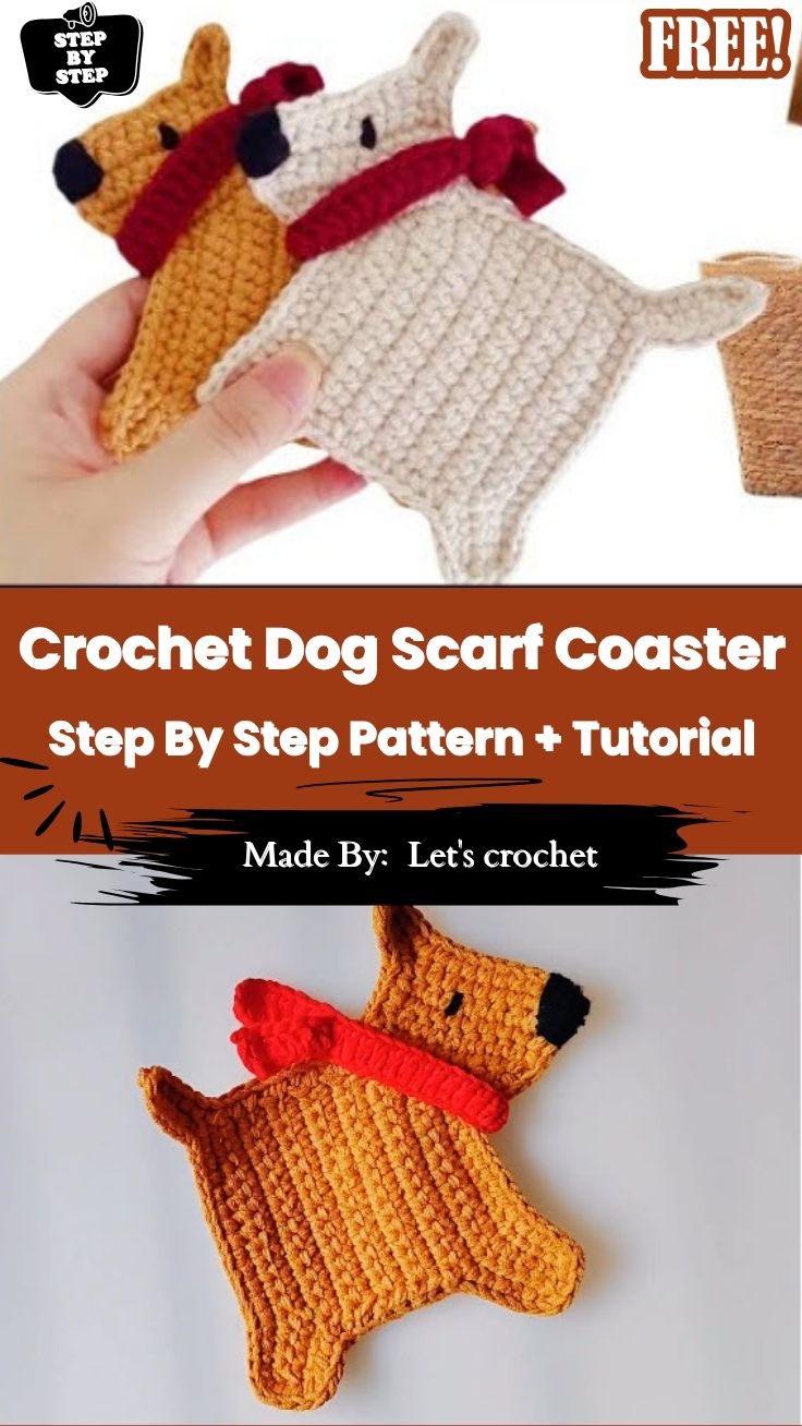 DIY Cute Crochet Small Dog Scarf Coaster Amigurumi Pattern