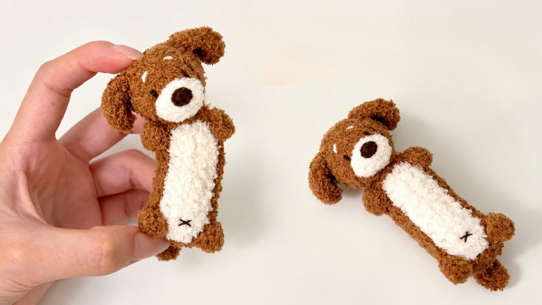 Crochet Dachshund Dog Amigurumi in Fuzzy Yarn