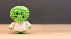 Free Crochet Goomi Green And White Amigurumi Pattern