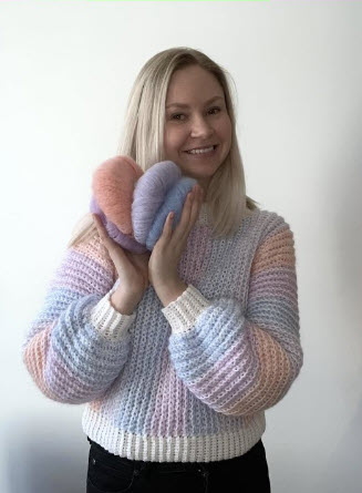 Easy Crochet Ribbed Sweater With Puff Sleeves