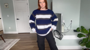 Oversized Crochet Sweater Pattern With Bold Stripes