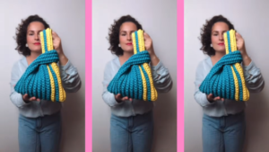 Style Crochet Japanese Bag With a Knot Handle