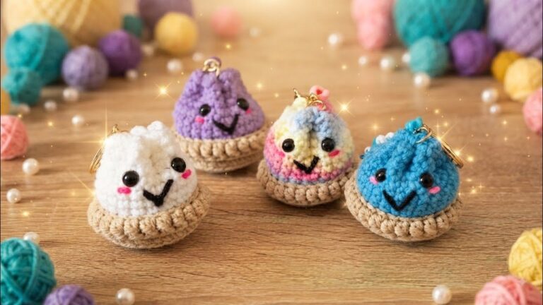 Crochet Dumpling Keychain Pattern for Beginners